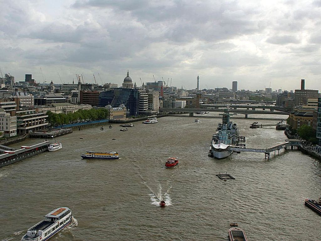 The River Thames flowing through Central London