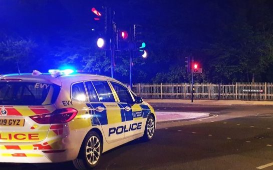police car at night