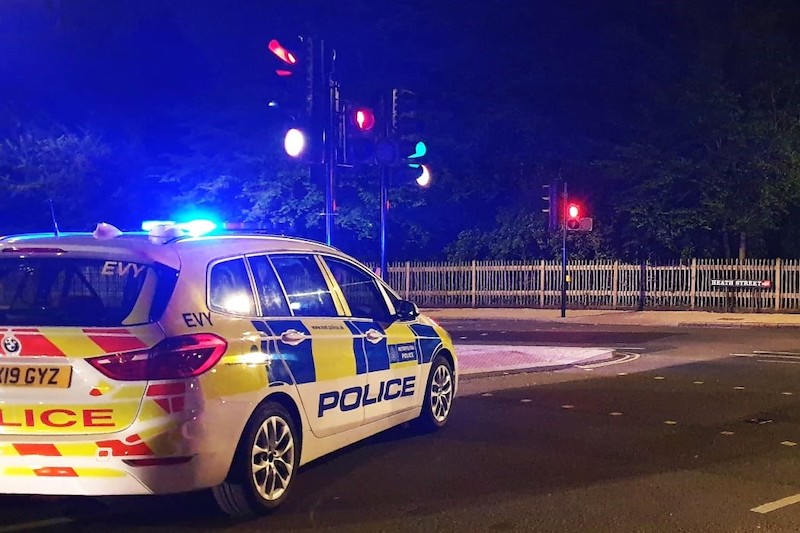 police car at night