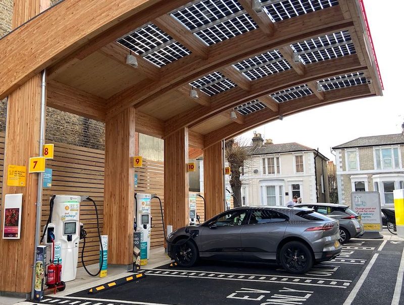 Shell's first UK Electric Vehicle Hub converted from petrol station - Fulham