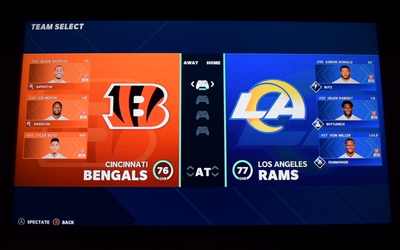 Super Bowl LVI, as simulated on Madden NFL
