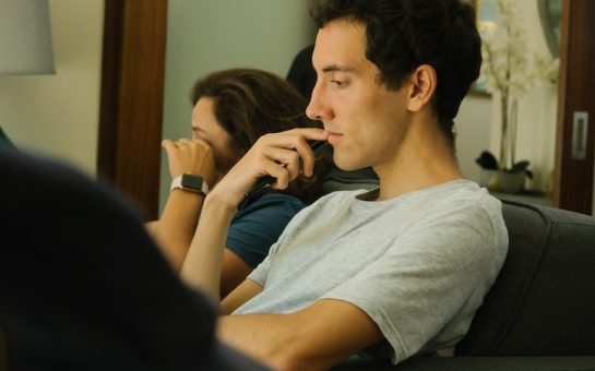 man in crew neck shirt