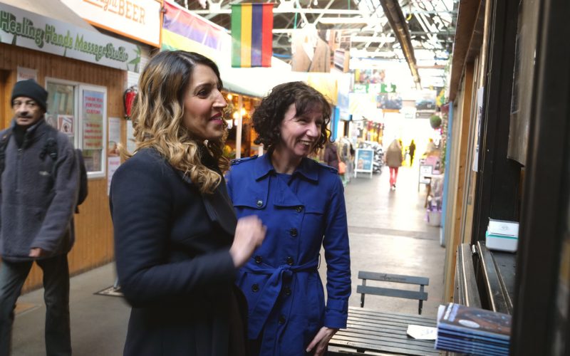 Anneliese Dodds and Rosena Allin-Khan at Tooting Market