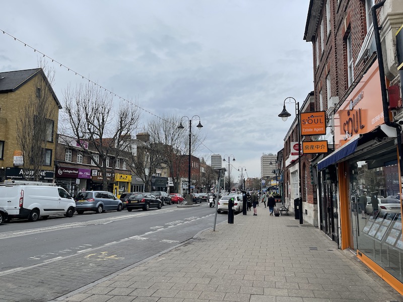 KOREA TOWN: New Malden high street outside a Korean estate agent