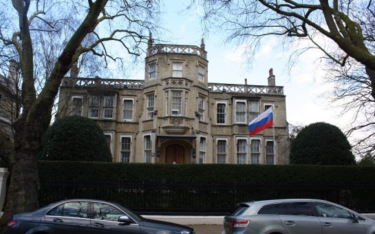 Outside the Russian Embassy