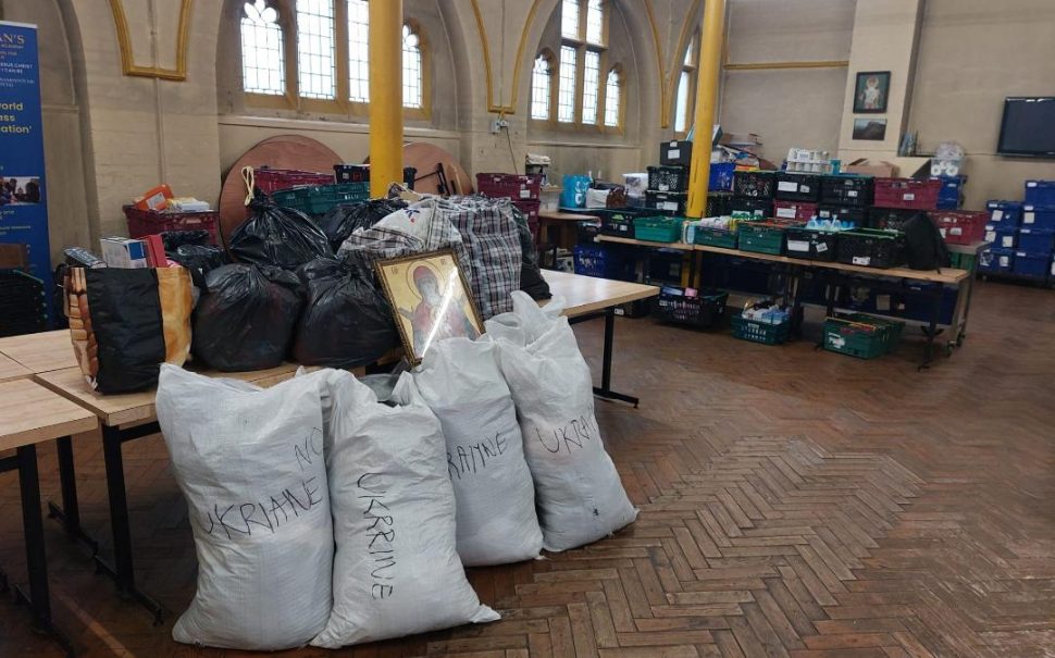 bags of donations for ukraine