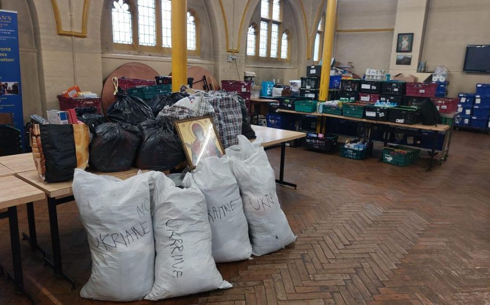 bags of donations for ukraine
