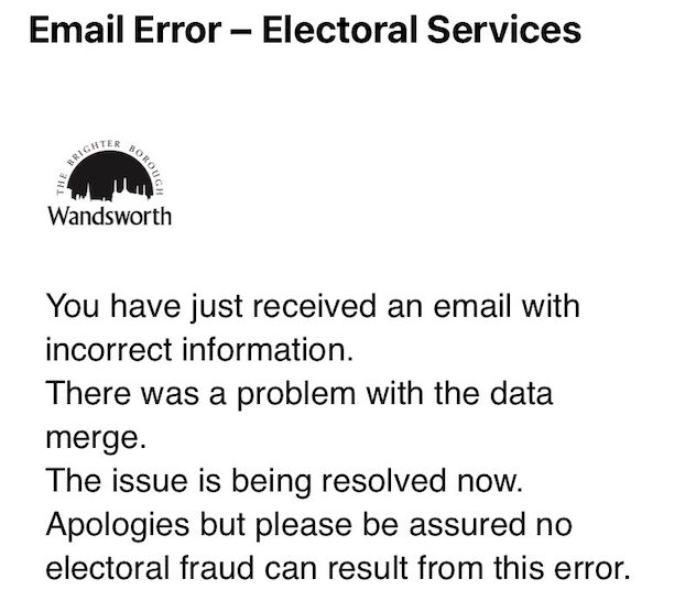 First email notifying residents of error.