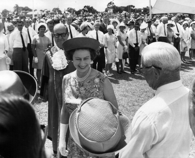 Picture of the Queen in Townsville, Australia during a walkabout 