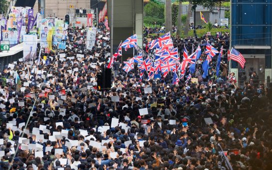 Protesters in Hong Kong