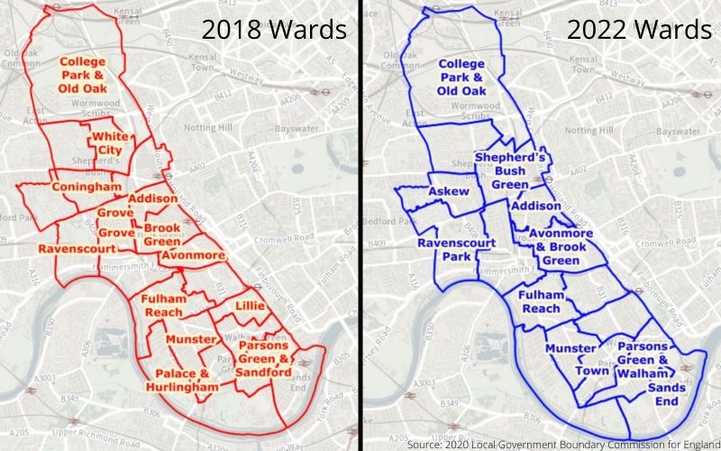 Hammersmith and Fulham Change of Wards