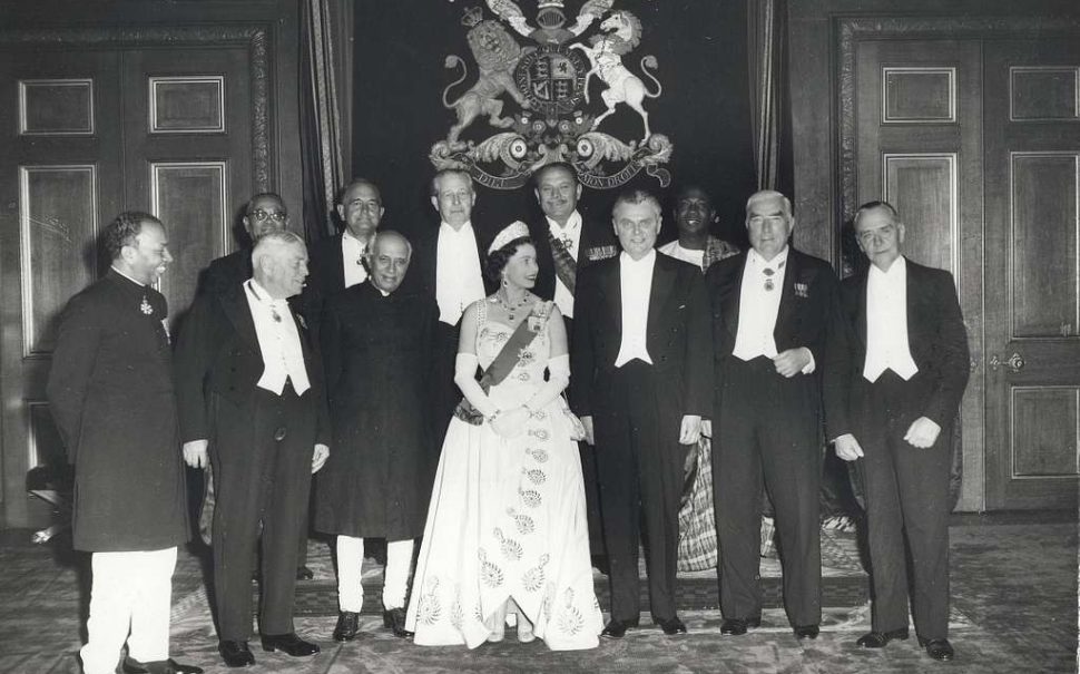 The Queen and then Commonwealth leaders including Ghanaian Kwame Nkrumah