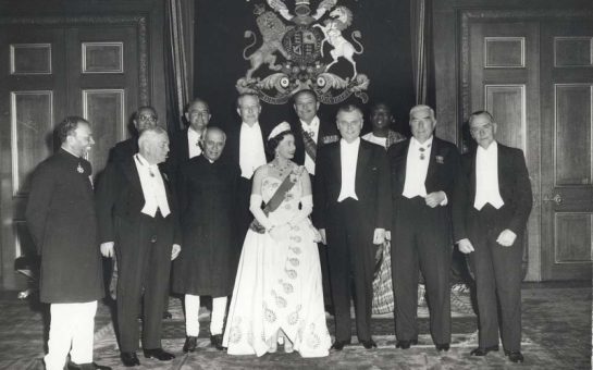 The Queen and then Commonwealth leaders including Ghanaian Kwame Nkrumah