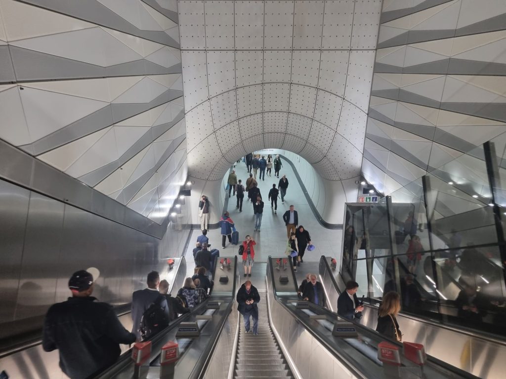 Vast space is used in the design of the new escalator tunnels at Liverpool Street