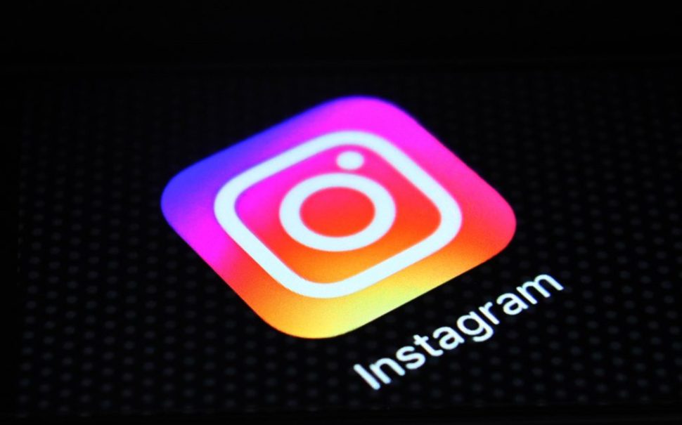 Instagram logo on black background