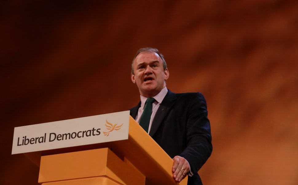 Ed Davey addresses the Lib Dem Conference