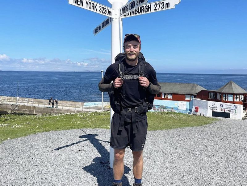 Ben Chapman who completed a charity walk of the length of the UK for breast cancer