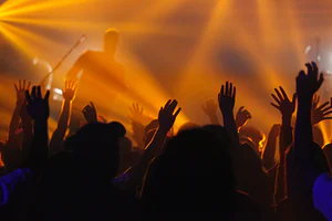 People enjoying a concert - credit: https://images.unsplash.com/photo-1507874457470-272b3c8d8ee2?crop=entropy&cs=tinysrgb&fm=jpg&ixlib=rb-1.2.1&q=60&raw_url=true&ixid=MnwxMjA3fDB8MHxzZWFyY2h8OHx8bGl2ZSUyMG11c2ljfGVufDB8fDB8fA%3D%3D&auto=format&fit=crop&w=300