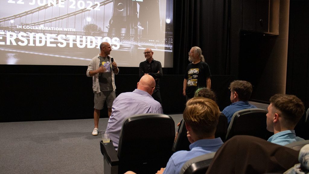 IT'S A SUCCESS: Sam Cullis and David Lancaster speaking to Speed Is Expensive Audience. Photo Credit: Barnes Film Festival
