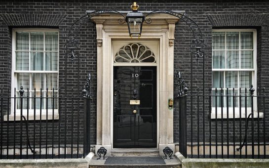The famous black door to No. 10