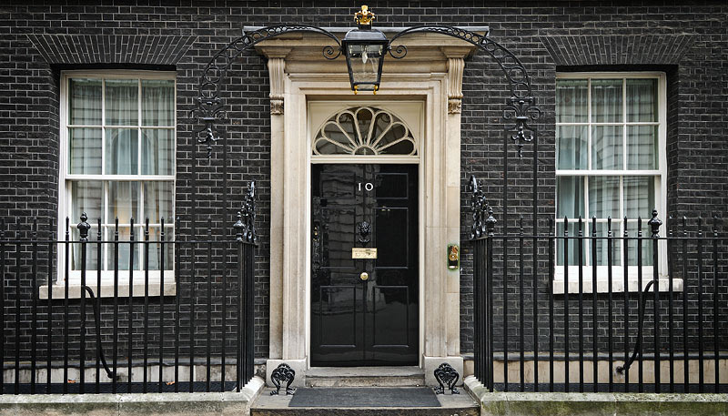 The famous black door to No. 10