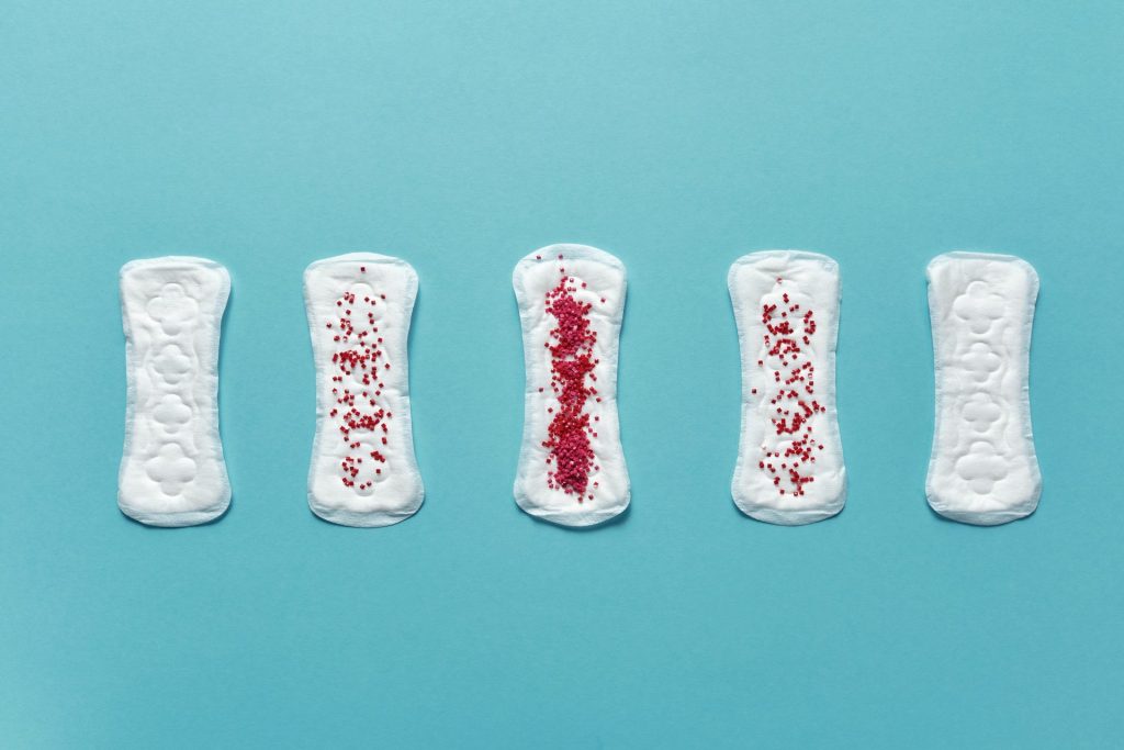 Period products which people in period poverty struggle to access