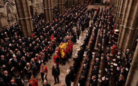 The congregation for the Queen's funeral