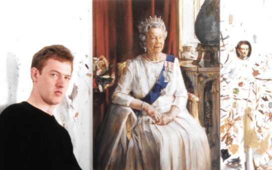 Christian Furr and his portrait of Queen Elizabeth II