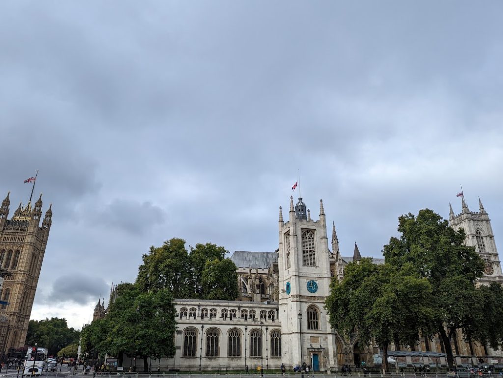 half-mast flags in Westminster