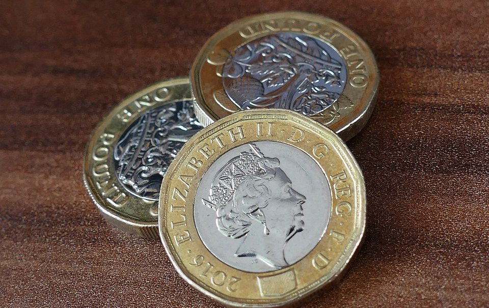 Pound coins featuring the Queen
