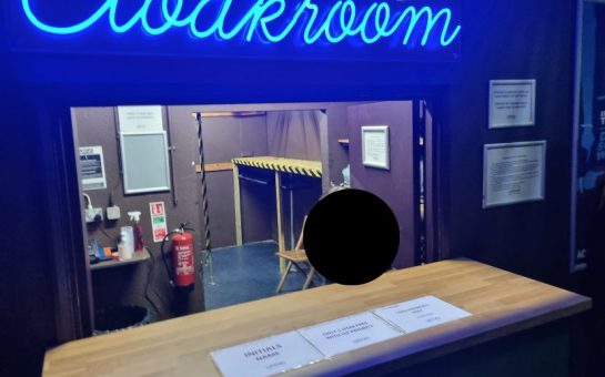 An empty cloakroom at O2 Forum Kentish Town