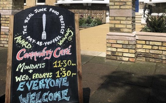 A notice board outside of Etna Community Centre in Twickenham