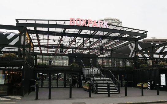 West entrance to BOXPARK Croydon