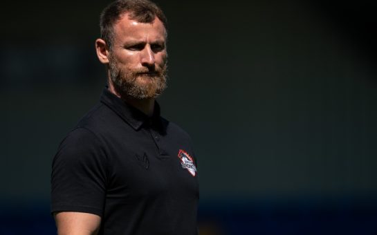 London Broncos' Head Coach Mike Eccles during the Betfred Championship match between London Broncos and Halifax Panthers at Plough Lane, Wimbledon, England on 24 July 2022.