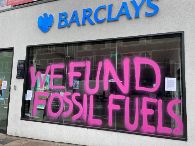 Extinction Rebellion activists target banks across south west London