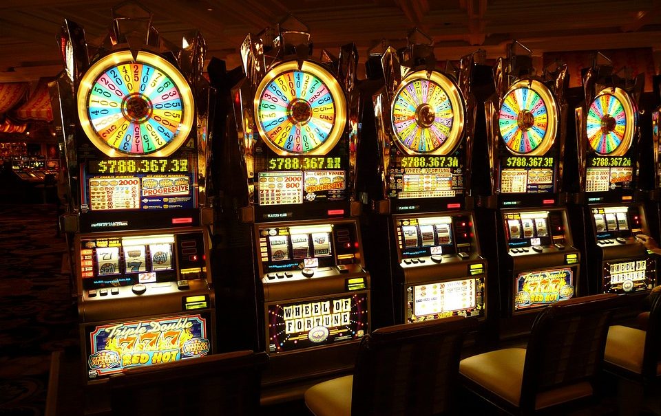 A row of slot machines