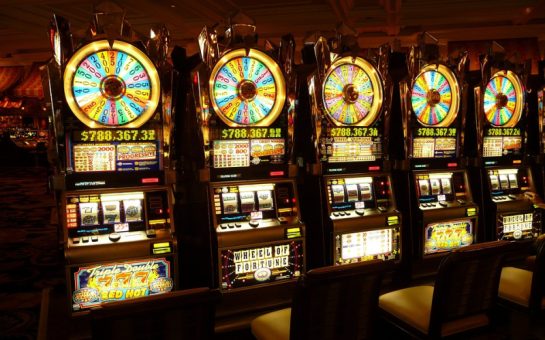 A row of slot machines