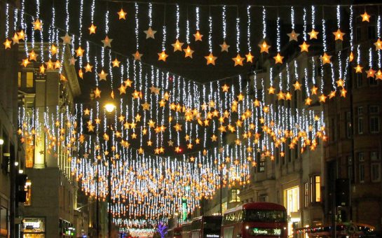 Oxford Street Christmas light stars