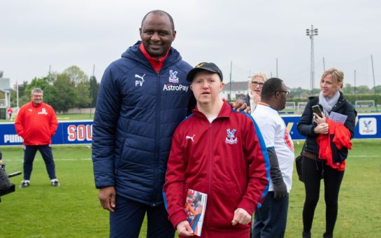 Patrick Viera with a Crystal Palace fan