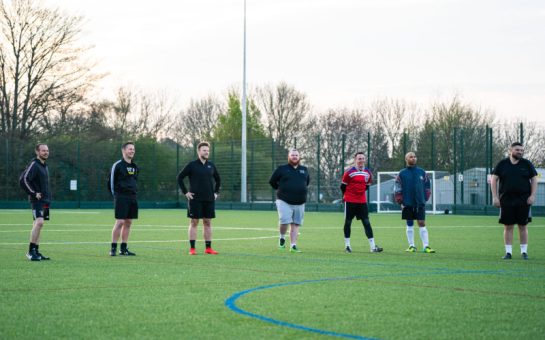 men playing football