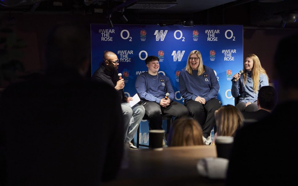 Red Roses players on a panel