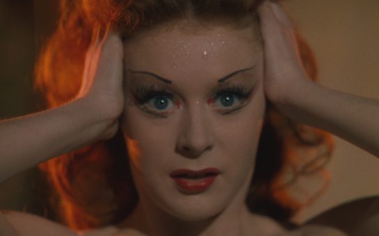 Still image from Powell and Pressburger film The Red Shoes (1948) showing actress Moira Shearer as ballerina Victoria Page