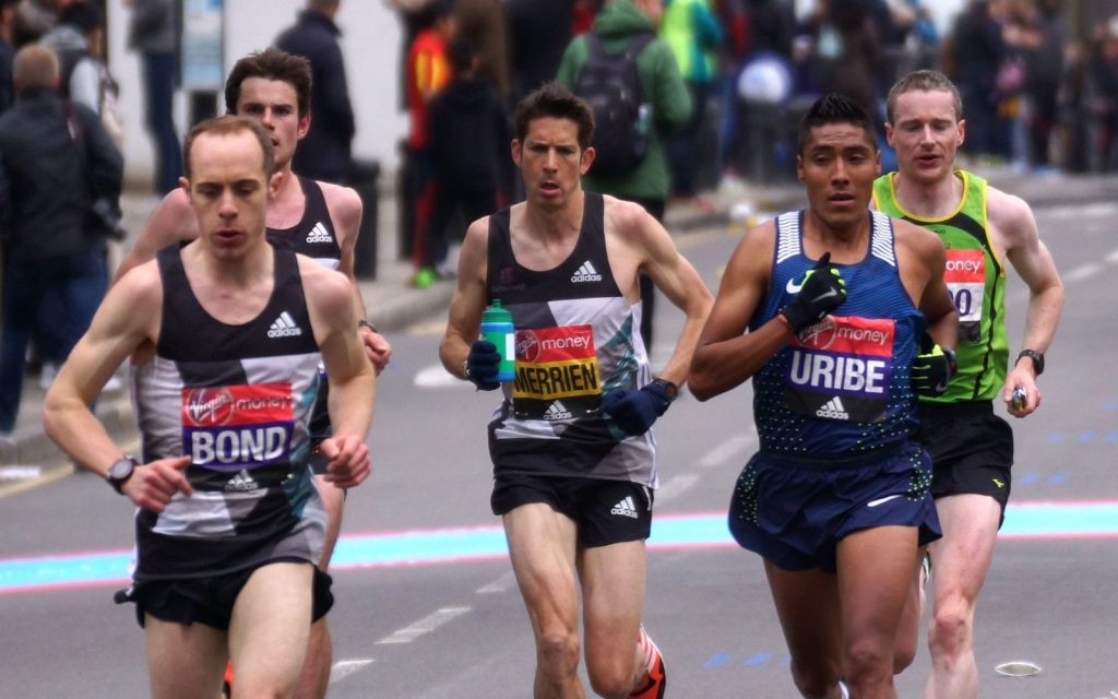 Five runners in the London Marathon