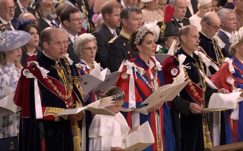 Royals sing at coronation