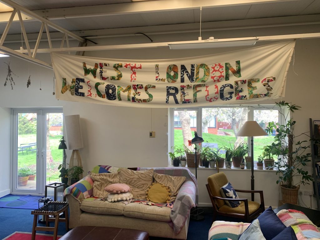 Interior of the West London Welcome Refugee centre visited by the King in 2019.