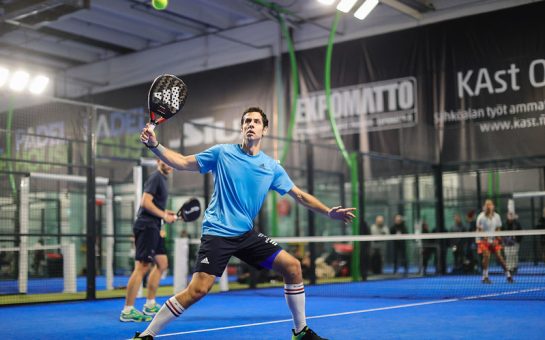 Man playing padel tennis