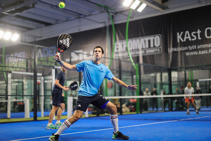 Man playing padel tennis