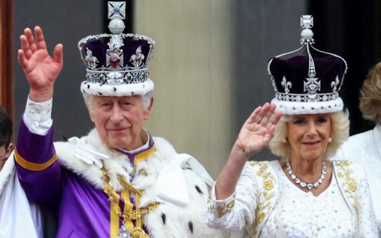 King Charles III and Queen Camilla on the balcony