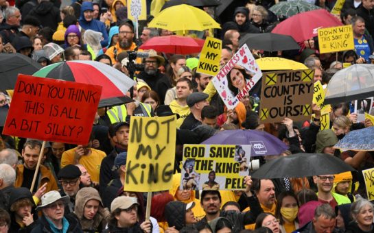 Protestors at the King's Coronation