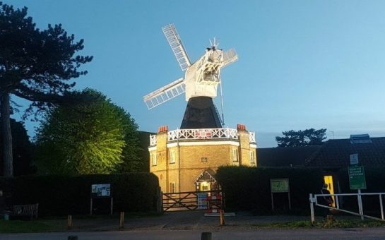 The Windmill Lit Up